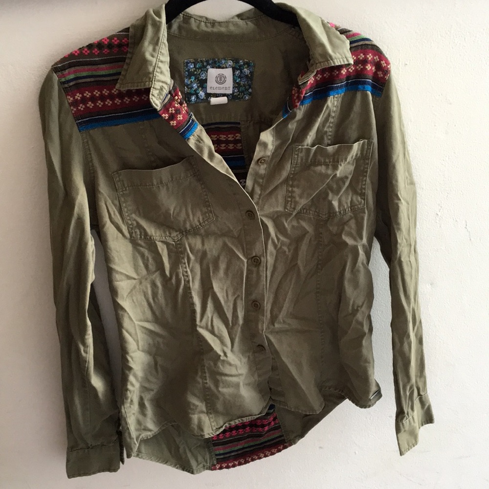 Element Olive Button Up
